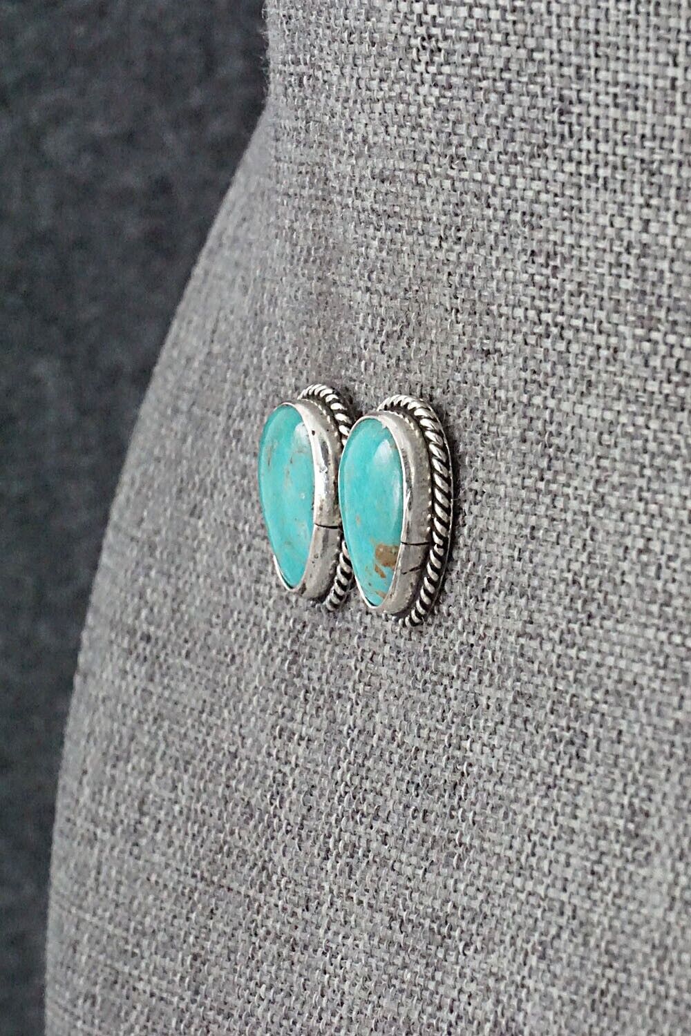 Turquoise & Sterling Silver Earrings - Marco Begaye