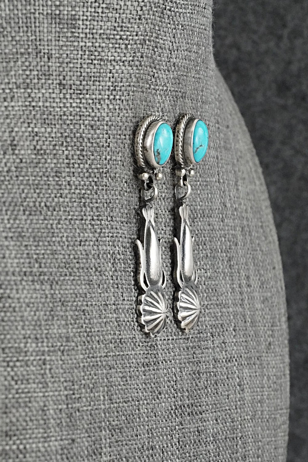 Turquoise & Sterling Silver Earrings - Verley Betone