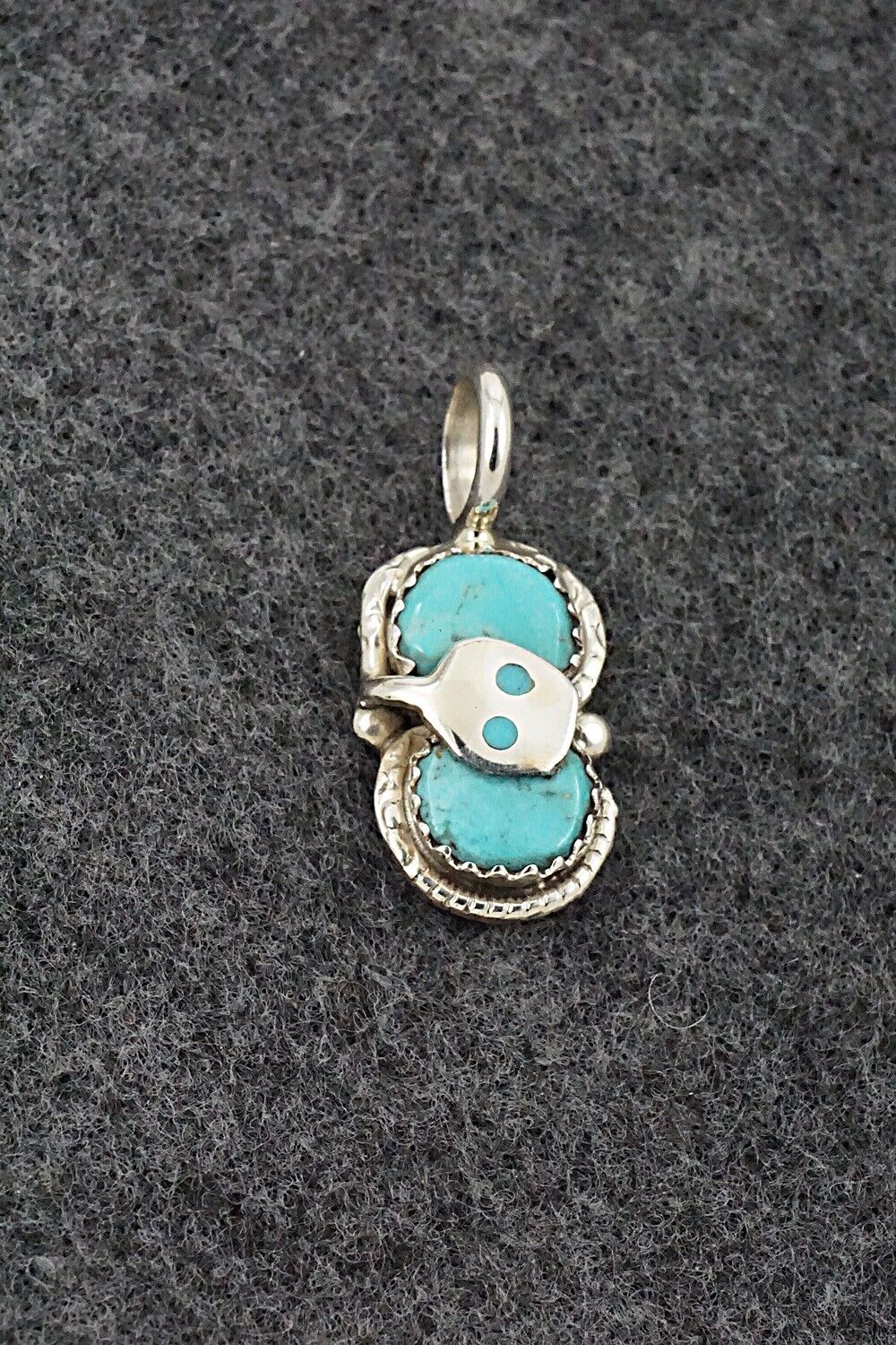 Turquoise and Sterling Silver Pendant - Joy Calavaza