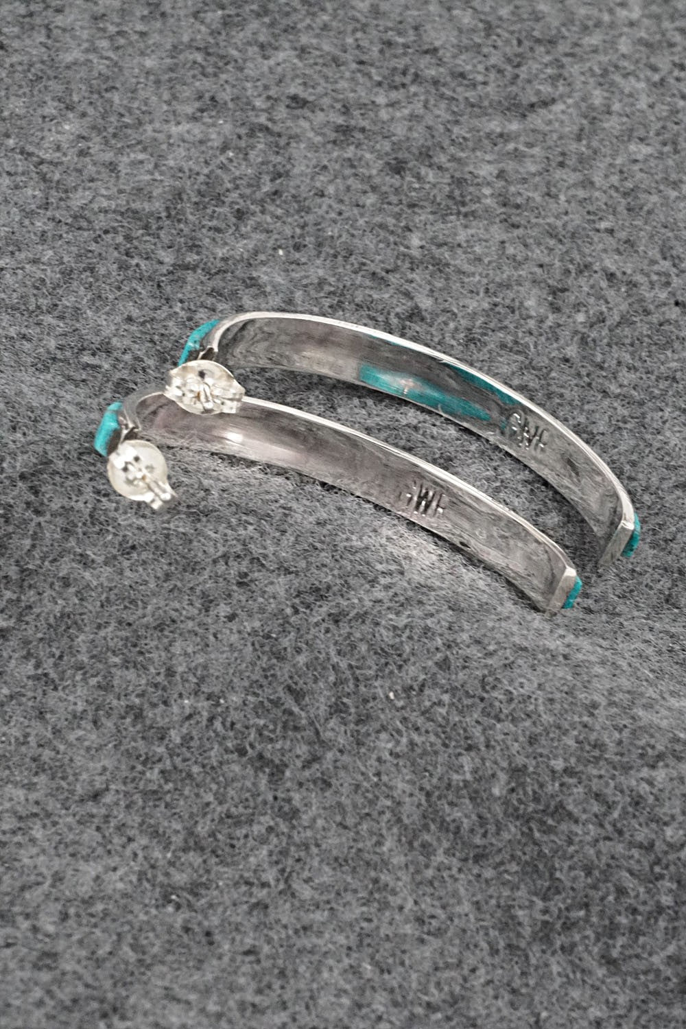 Turquoise & Sterling Silver Earrings - Gloria Waatsa