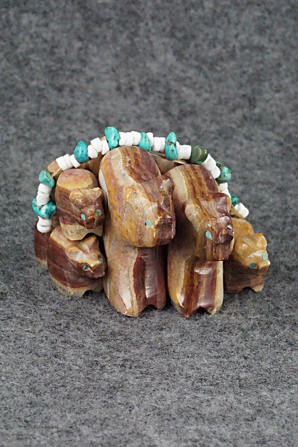Bear Family Zuni Fetish Carving - Tim Lementino
