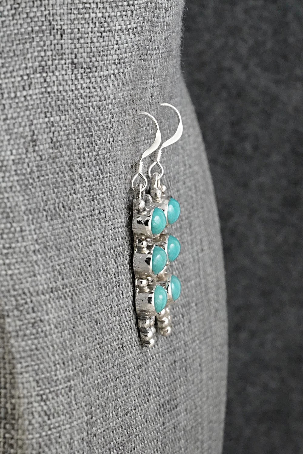 Turquoise & Sterling Silver Earrings - Gary Shorty
