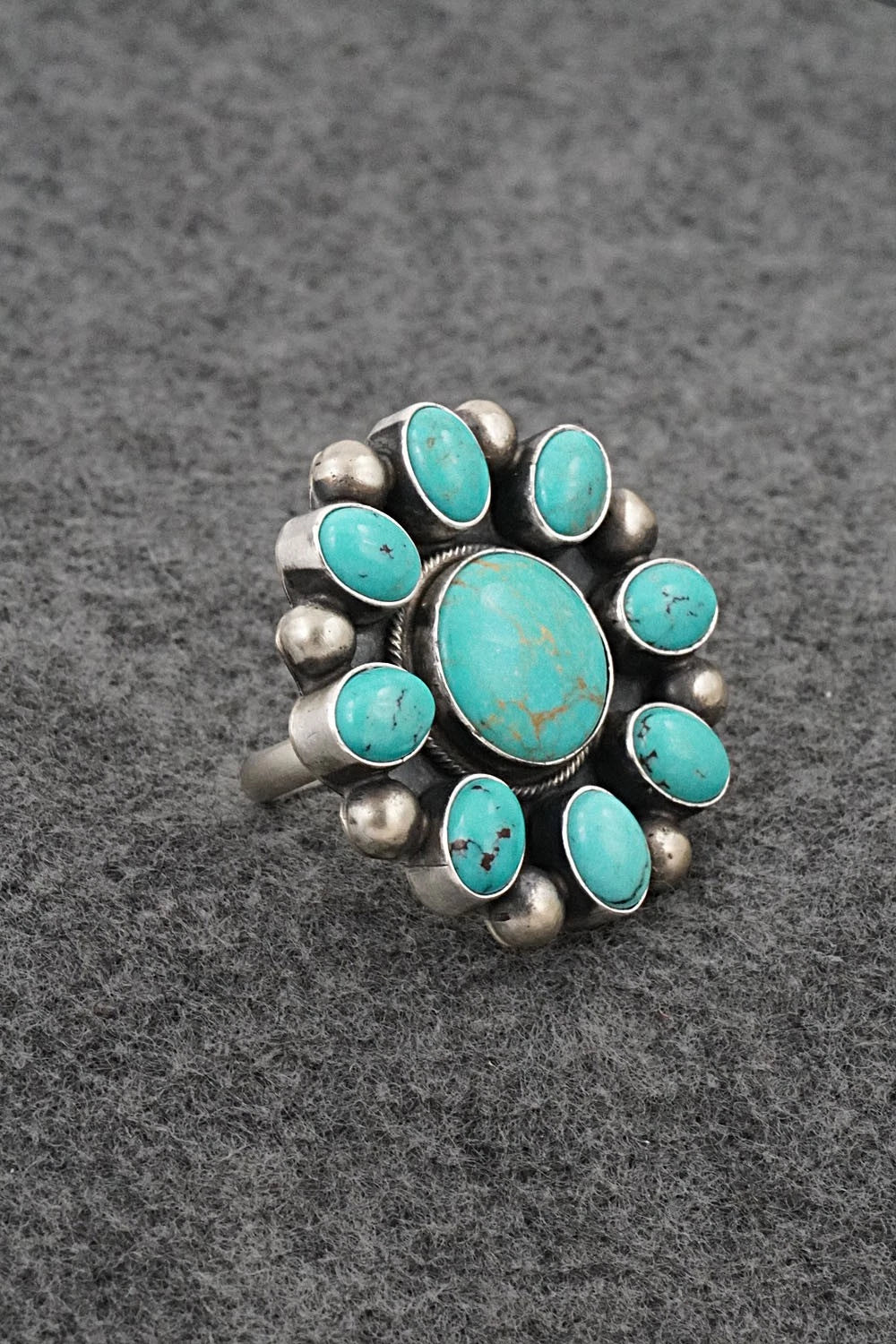 Turquoise & Sterling Silver Ring - Kathleen Livingston - Size Adjustable