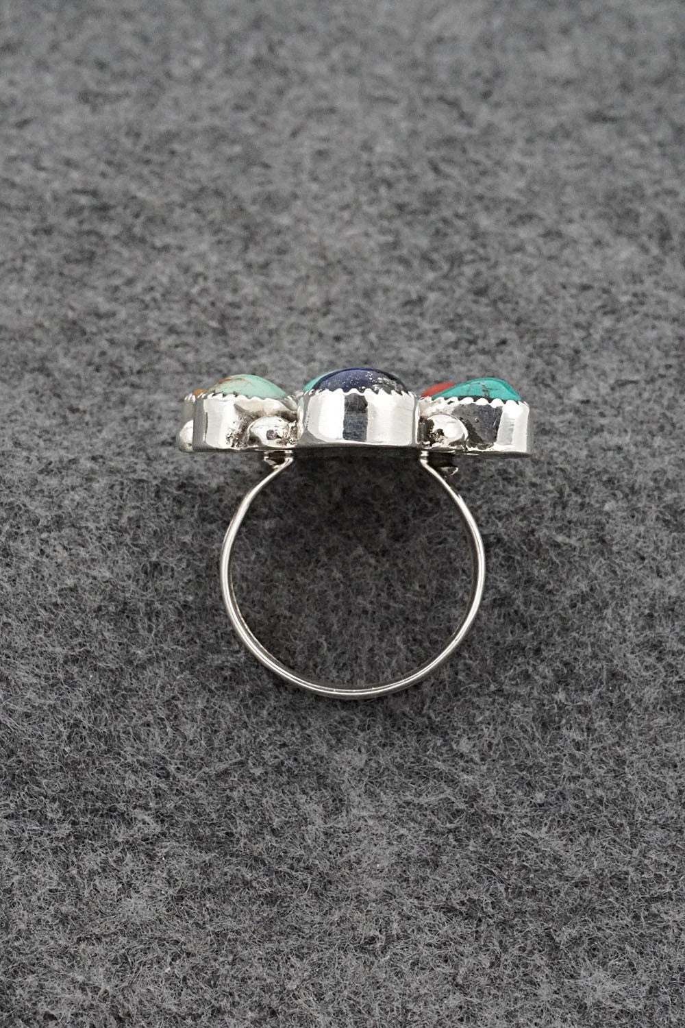 Multi-Stone & Sterling Silver Ring - Priscilla Reeder - Size 9.5