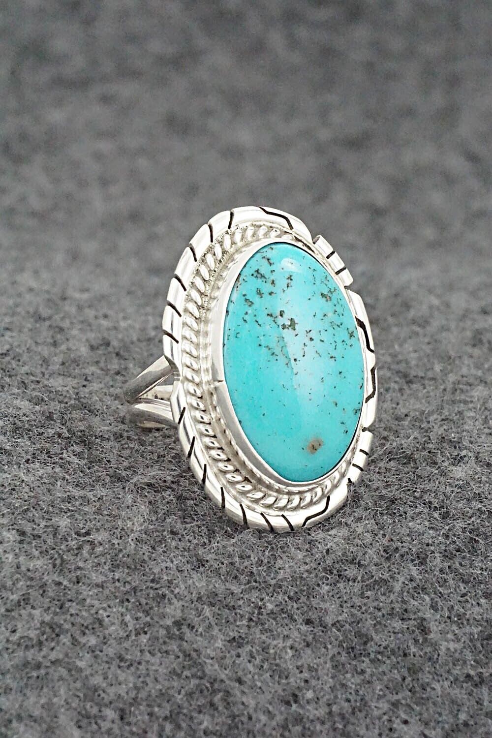 Turquoise & Sterling Silver Ring - Peggy Skeets - Size 6.5