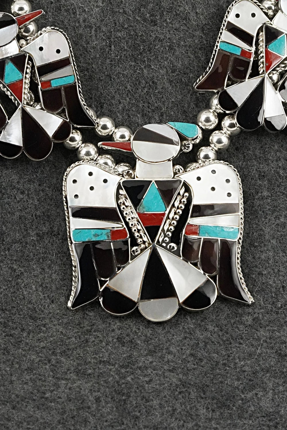 Multi-Stone & Sterling Silver Inlay Necklace Set - Bobby Shack