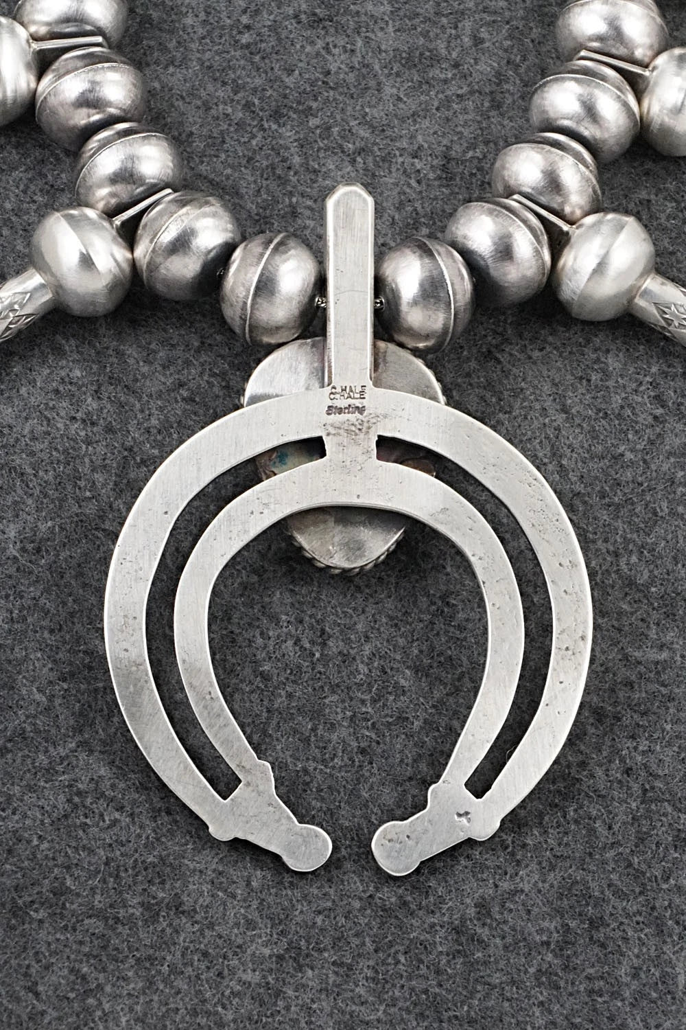 Turquoise & Sterling Silver Squash Blossom Necklace - Chris Hale