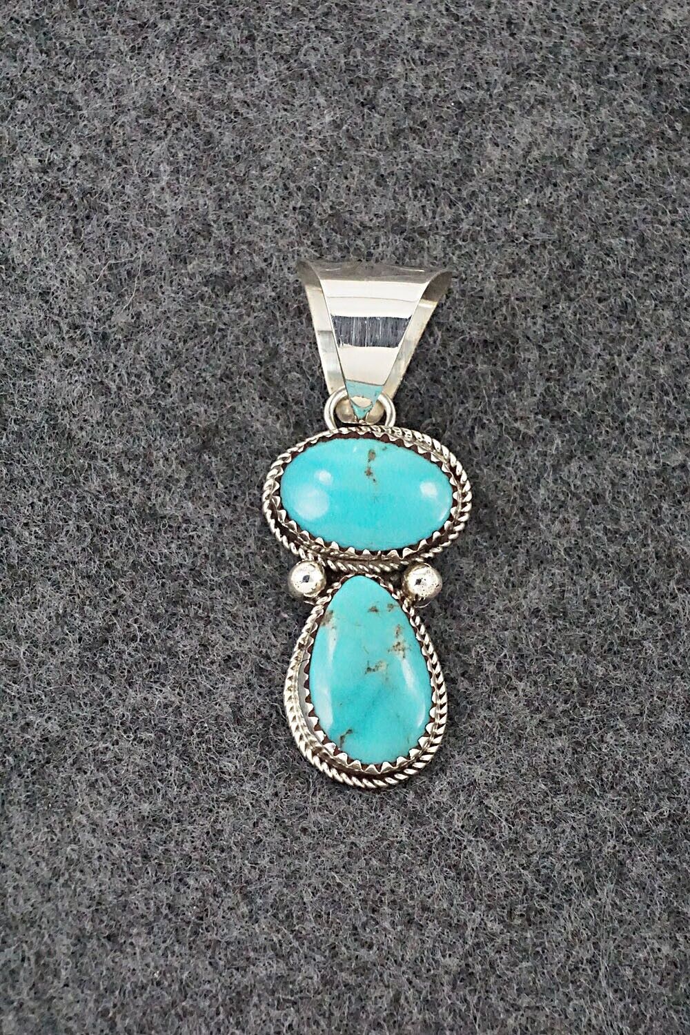 Turquoise & Sterling Silver Pendant - Ernest Hawthorne
