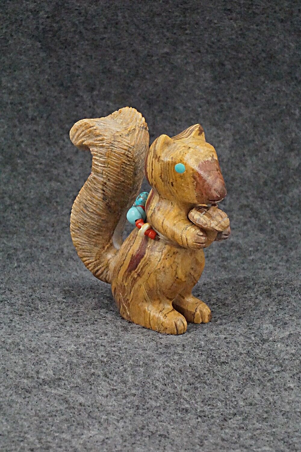Squirrel with Acorn Zuni Fetish Carving - Douglas Martza