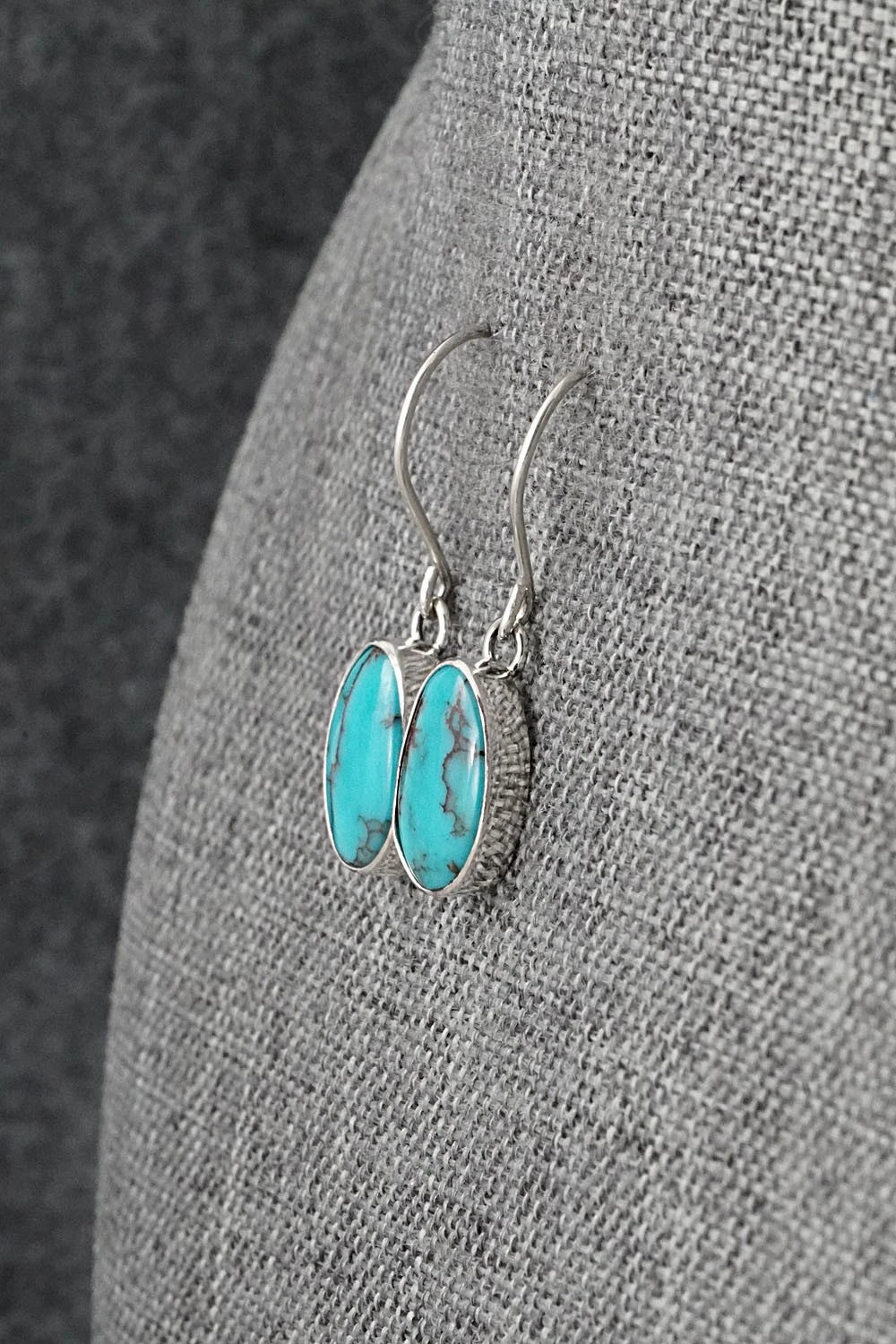 Turquoise & Sterling Silver Earrings - Eugene Gruber