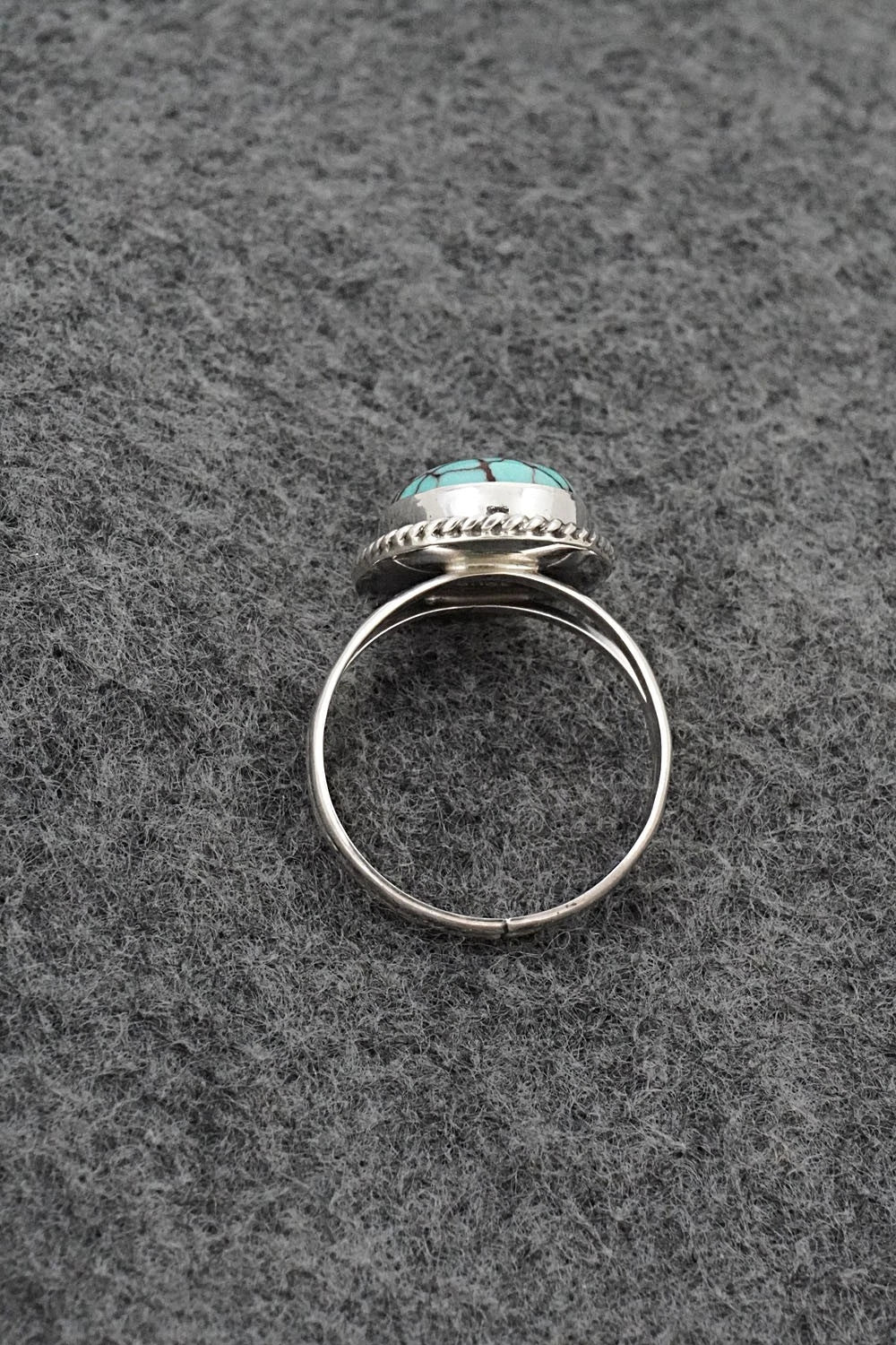 Turquoise & Sterling Silver Ring - Eugene Gruber - Size 8