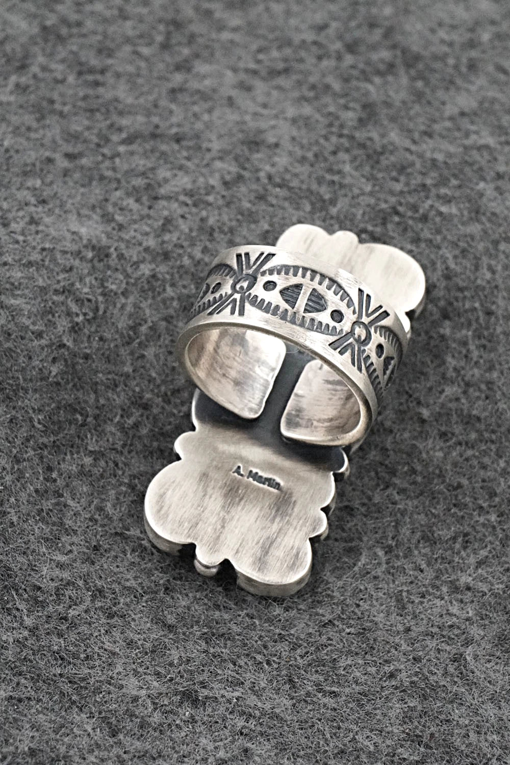 Turquoise & Sterling Silver Ring - Angela Martin - Size 8