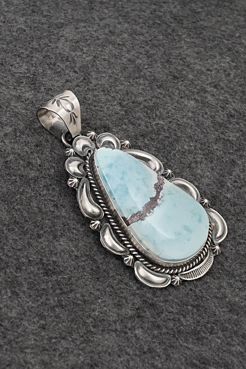 Turquoise & Sterling Silver Pendant - Raymond Delgarito