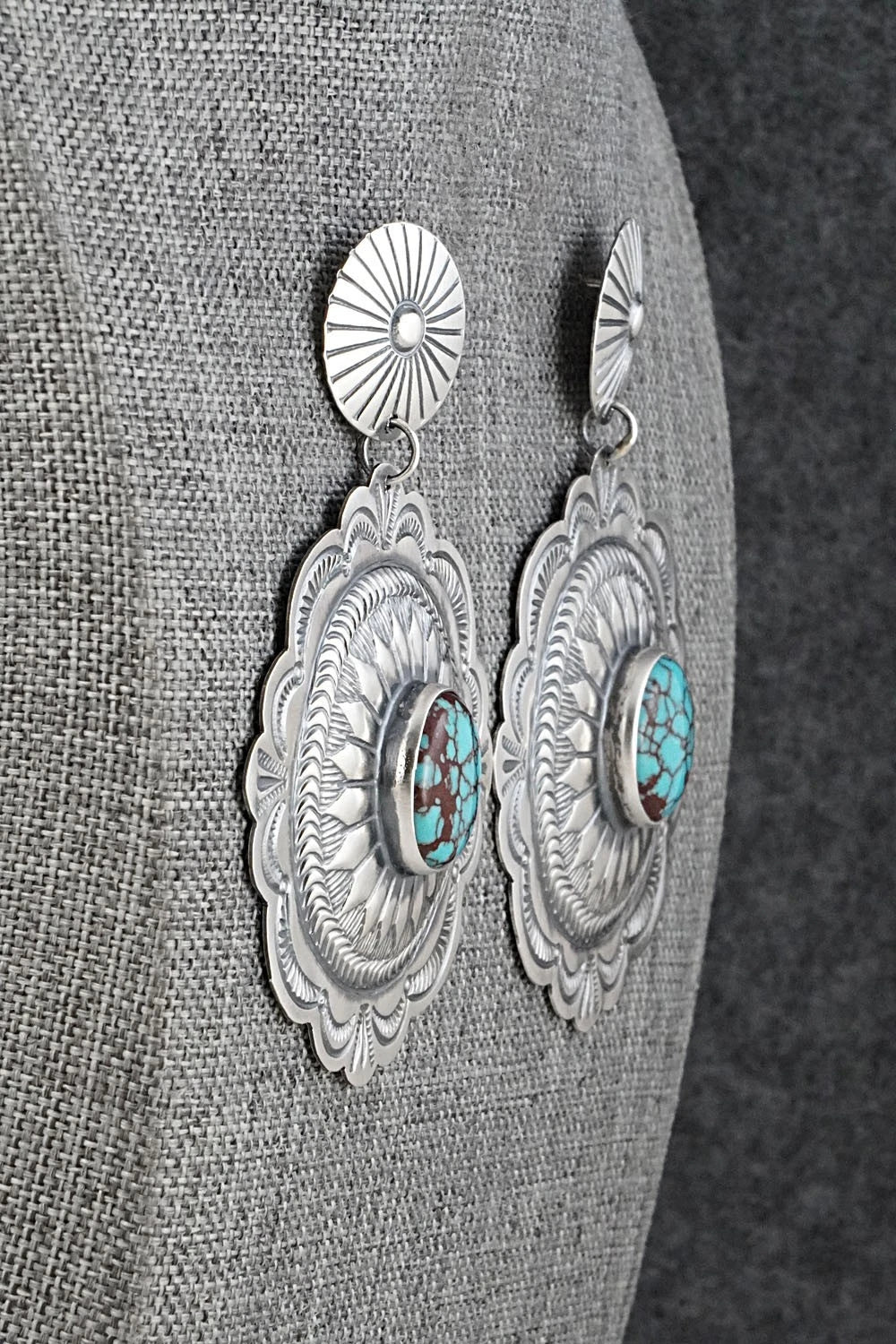 Turquoise & Sterling Silver Earrings - Arnold Blackgoat