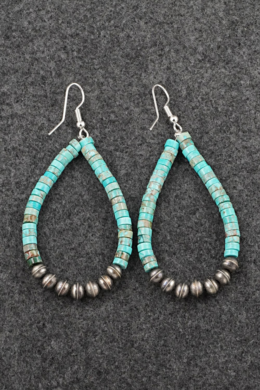 Turquoise & Sterling Silver Earrings - Quaylon Sam