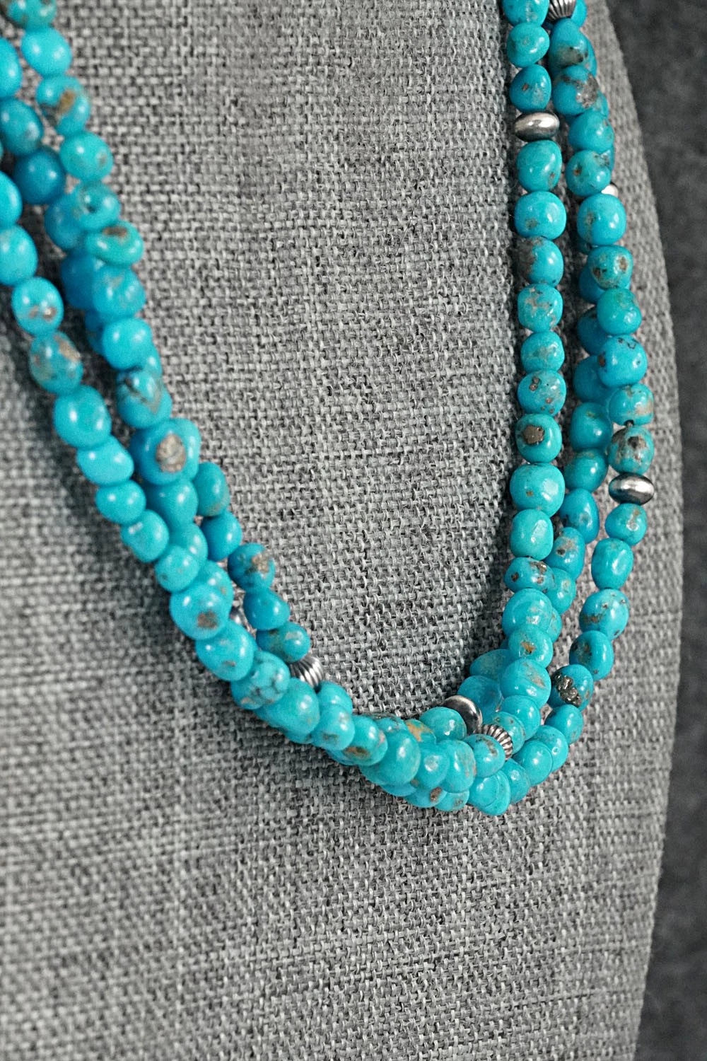 Turquoise & Sterling Silver Necklace - Theresa Skeets