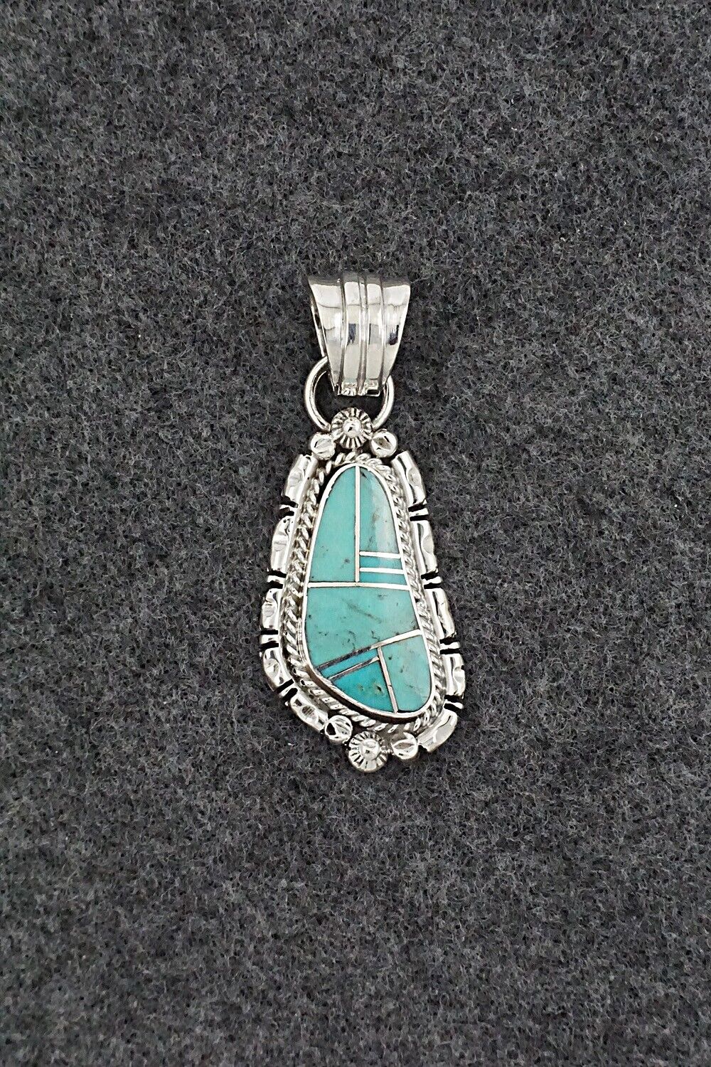 Turquoise & Sterling Silver Pendant - James Manygoats