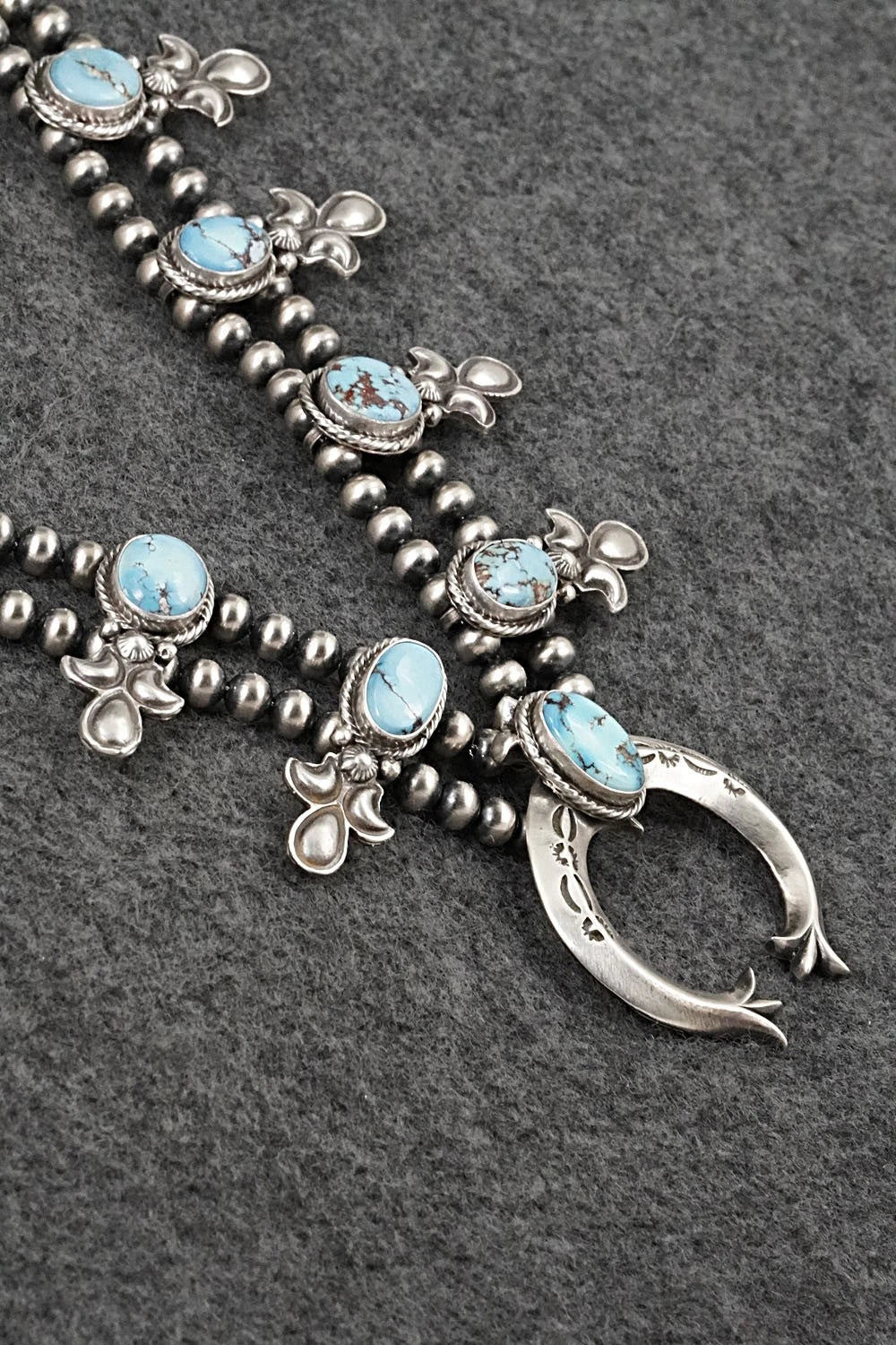Turquoise & Sterling Silver Squash Blossom Set - Adrienne Gordon
