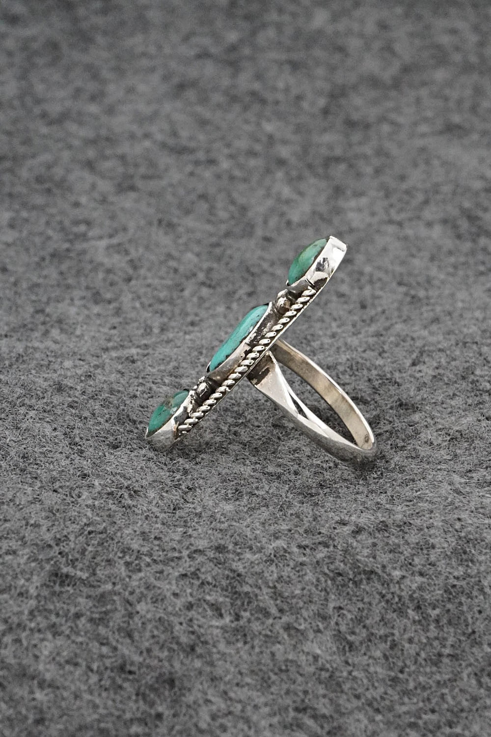 Turquoise & Sterling Silver Ring - Priscilla Reeder - Size 7.5
