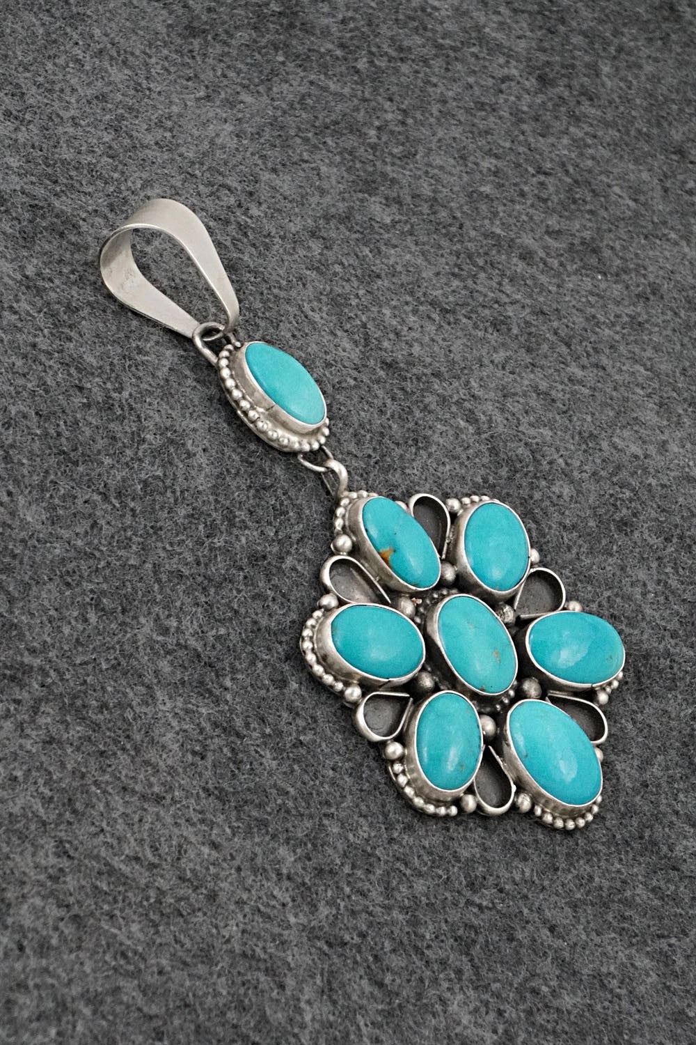 Turquoise & Sterling Silver Pendant - Travis Jim
