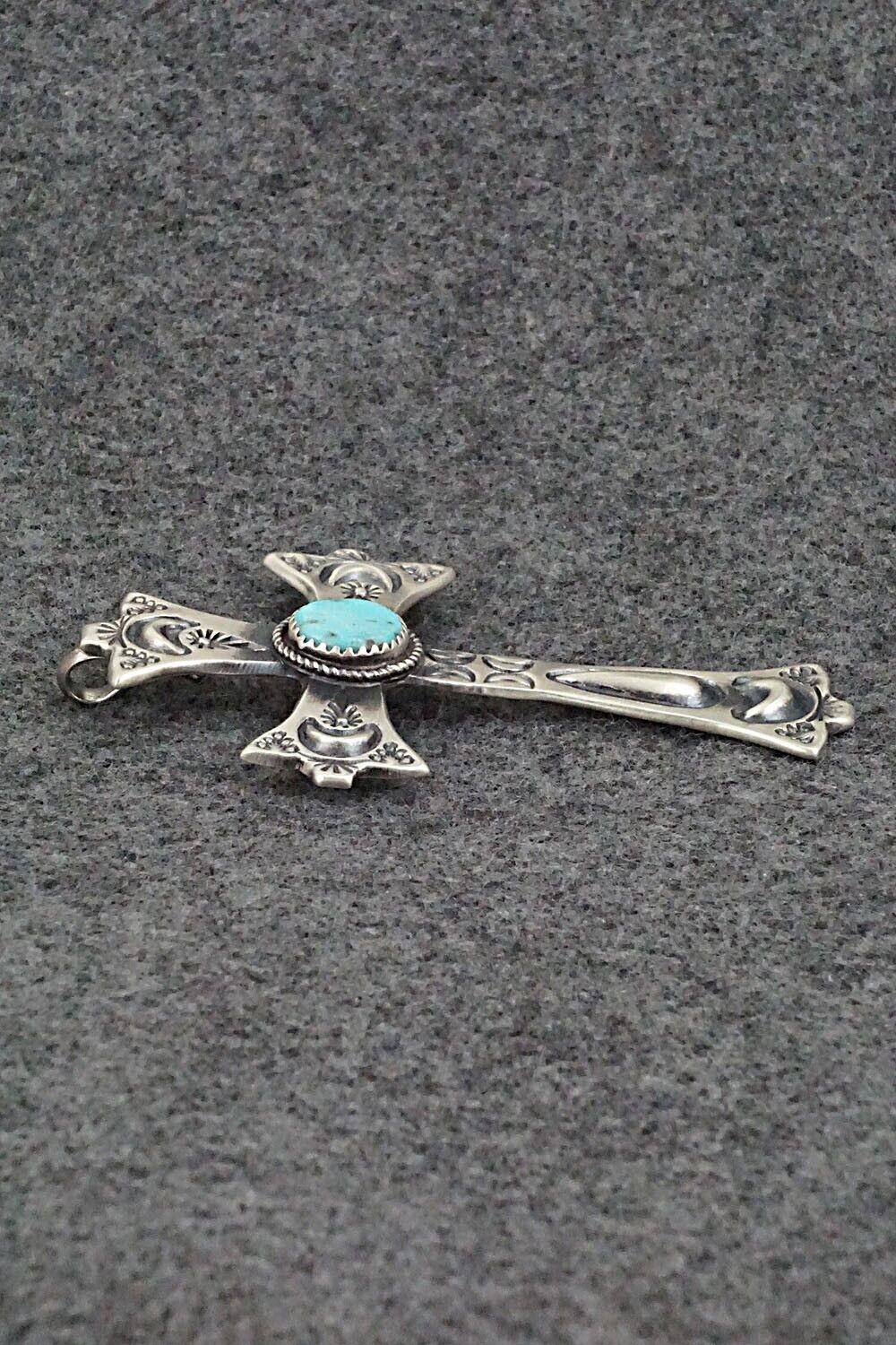 Turquoise and Sterling Silver Pendant - Valerie Cayantineto