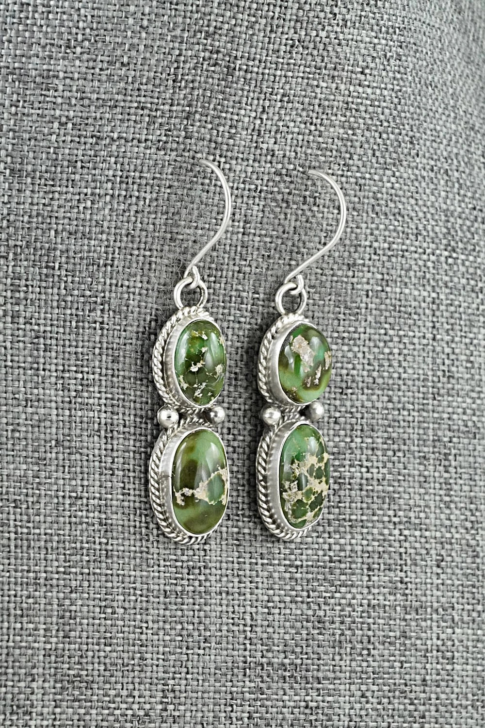 Turquoise & Sterling Silver Earrings - Eugene Gruber