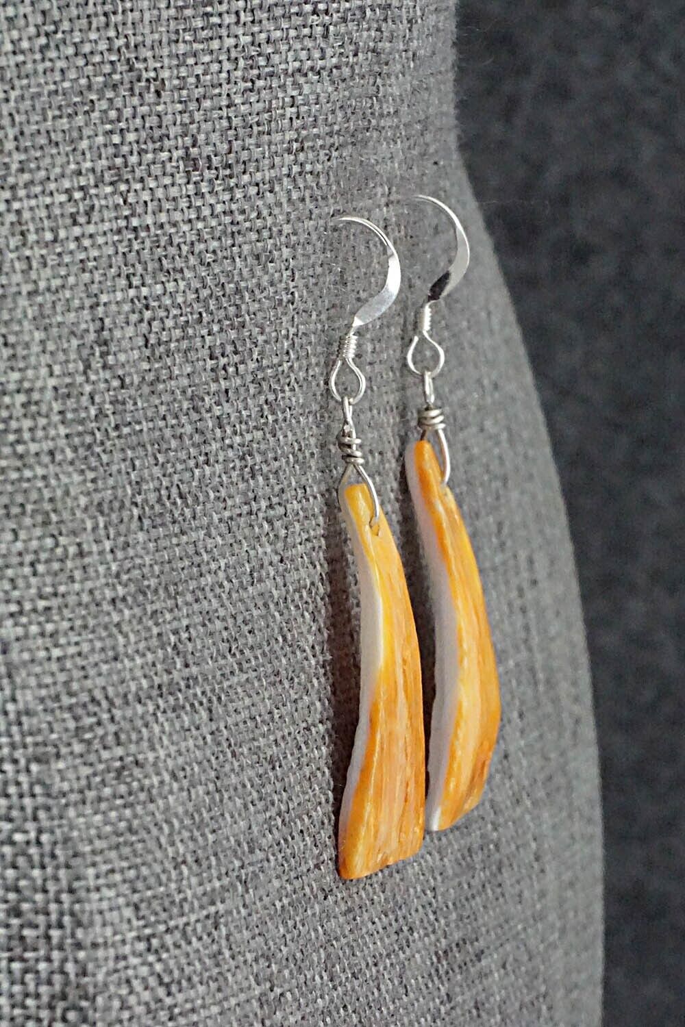 Spiny Oyster & Sterling Silver Earrings - Louise Joe