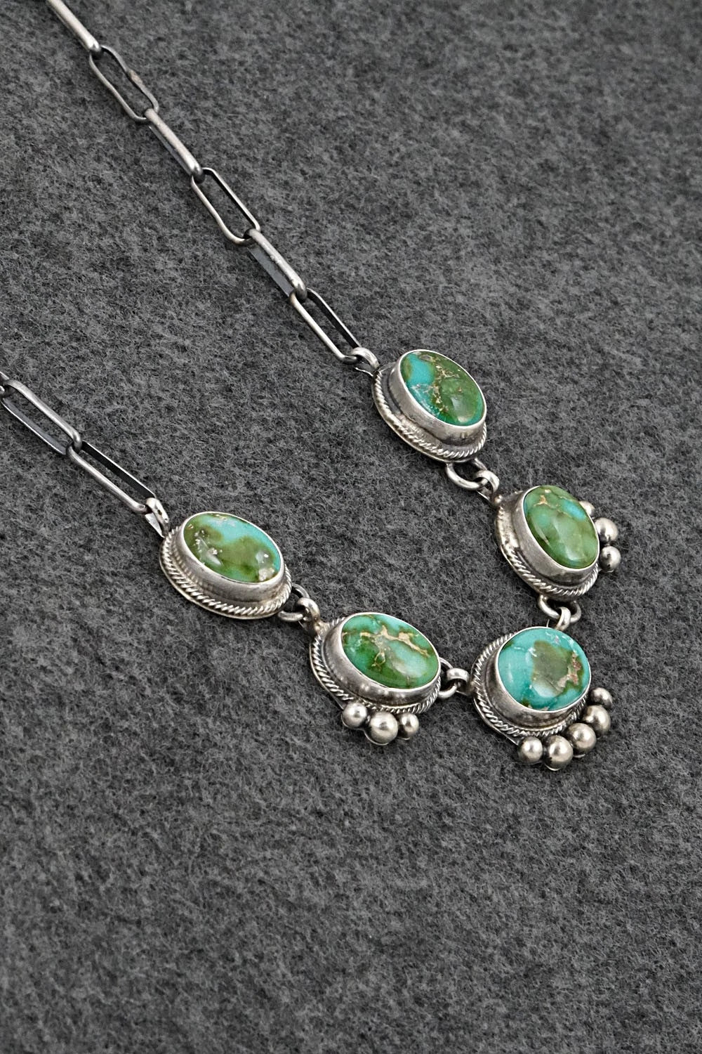 Turquoise & Sterling Silver Necklace and Earrings Set - Kathleen Livingston