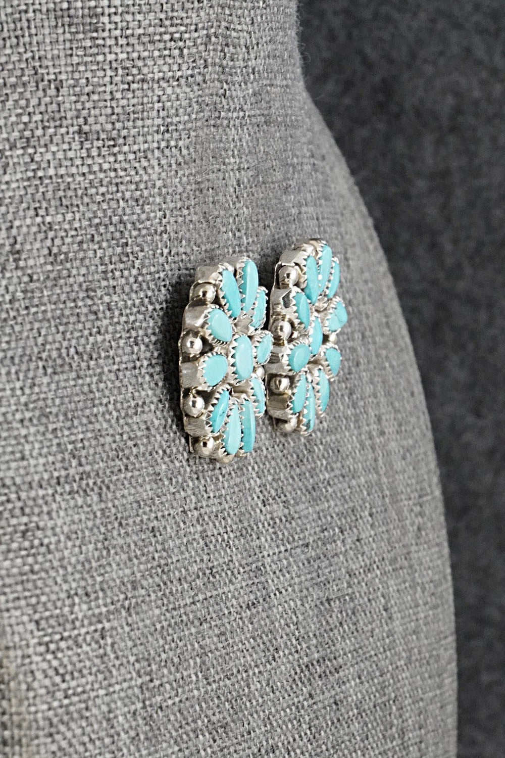 Turquoise & Sterling Silver Earrings - Justina Wilson