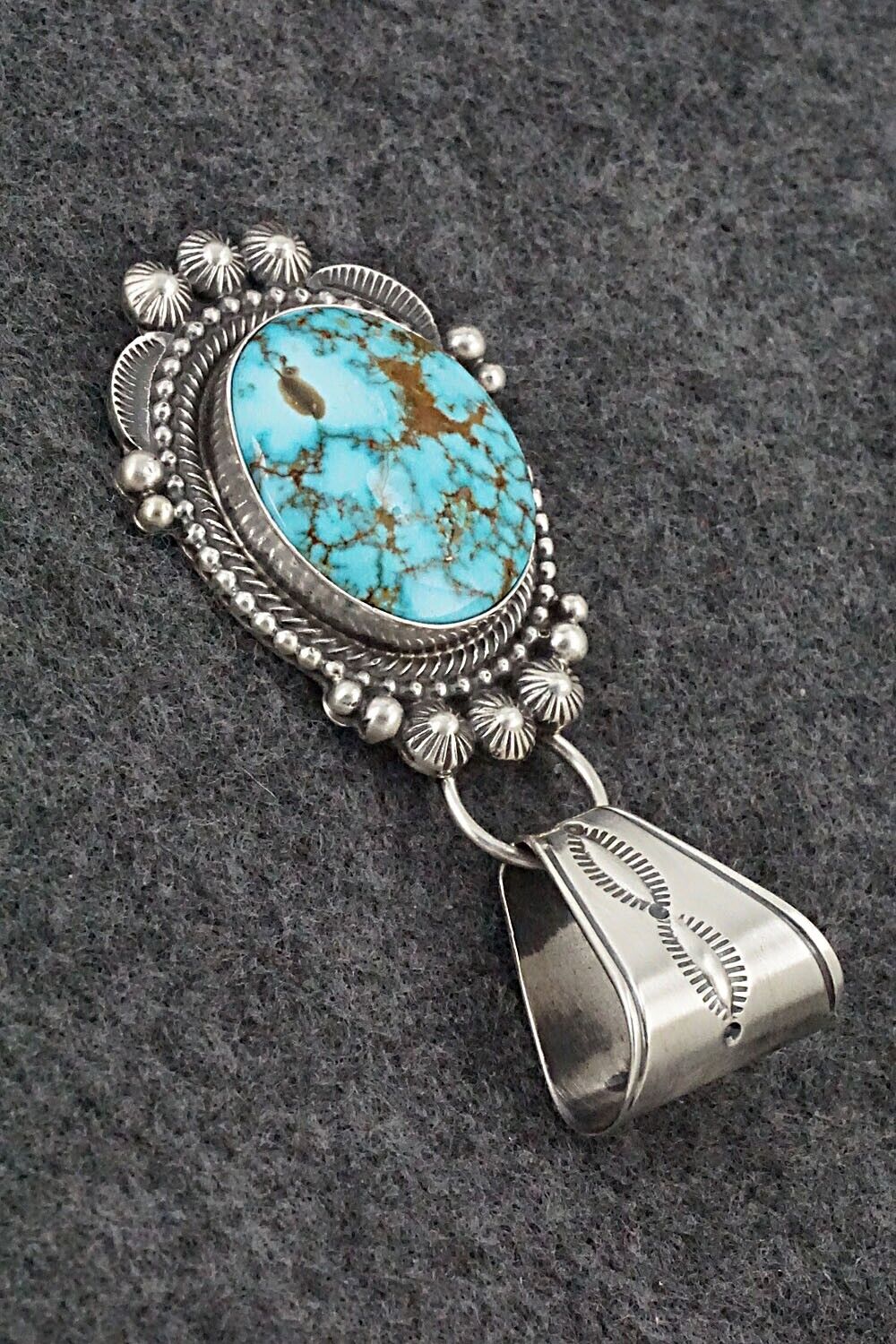 Turquoise & Sterling Silver Pendant - Tom Lewis