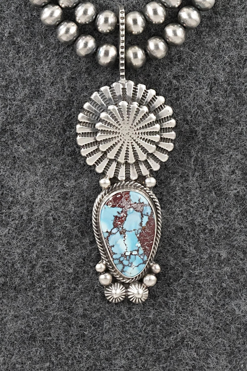 Turquoise & Sterling Silver Necklace - Tom Lewis