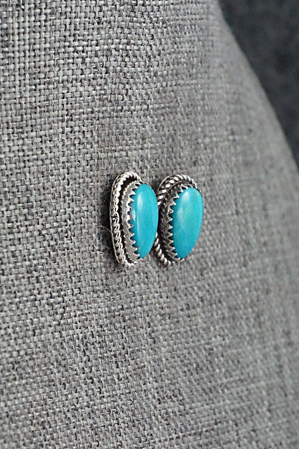 Turquoise & Sterling Silver Pendant and Earrings Set - Ernest Hawthorne