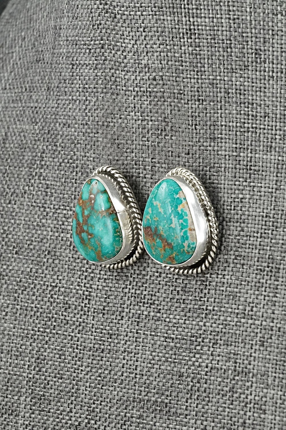 Turquoise & Sterling Silver Earrings - Eugene Gruber
