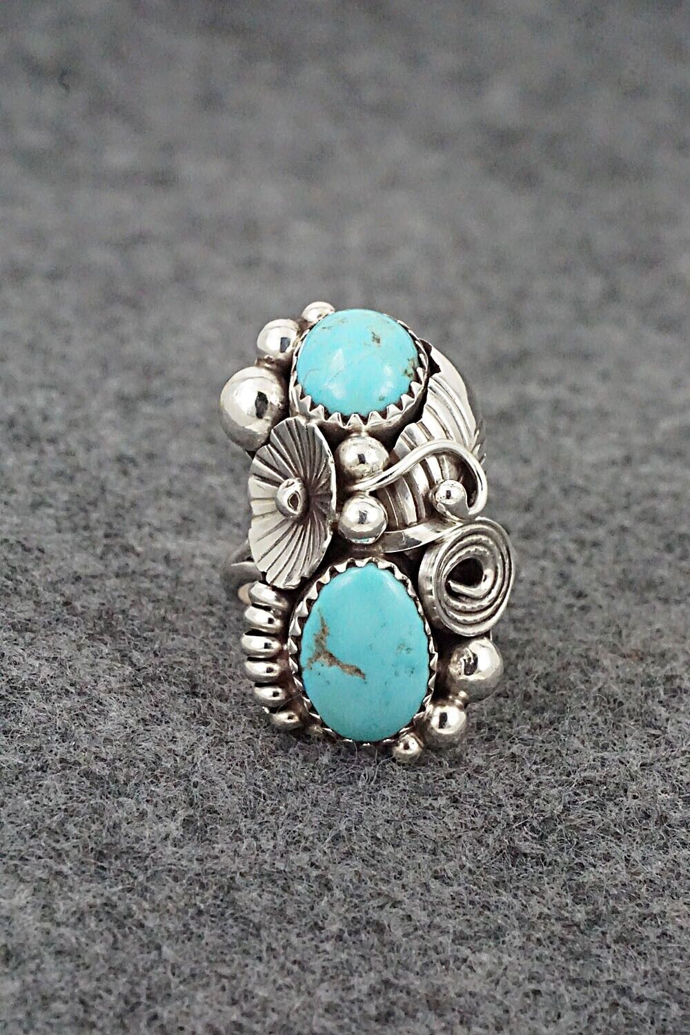 Turquoise & Sterling Silver Ring - Max Calladitto - Size 5.5