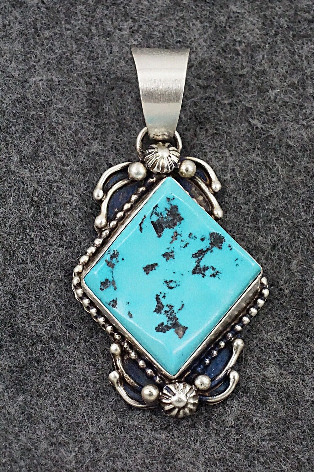 Turquoise & Sterling Silver Pendant - Kathleen Livingston