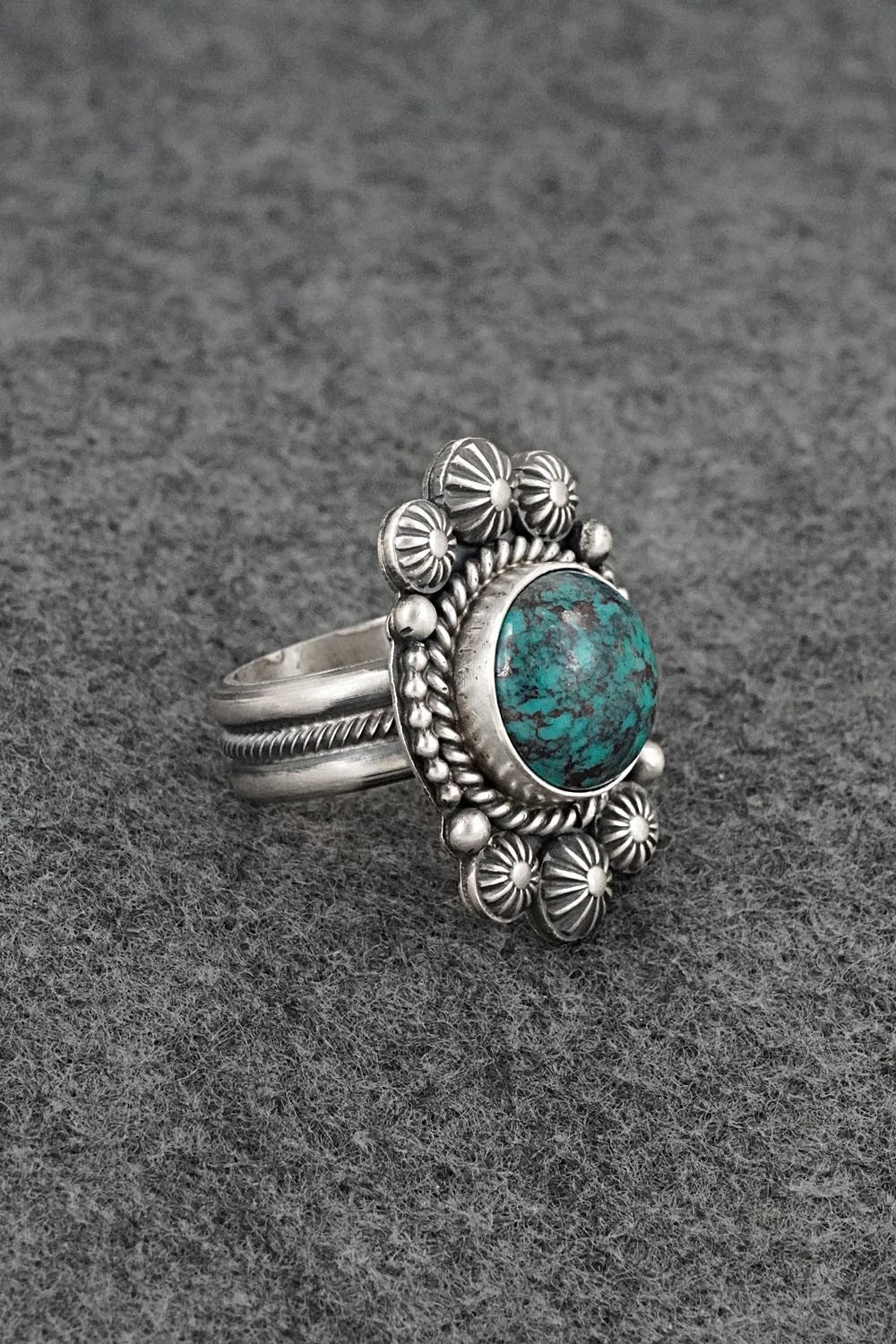 Turquoise & Sterling Silver Ring - Michael Calladitto - Size 8.75
