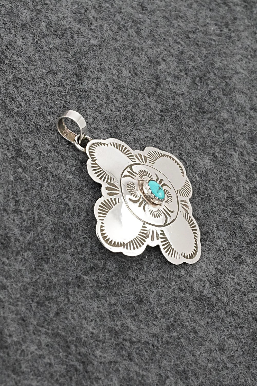 Turquoise & Sterling Silver Pendant - Bertha Begay