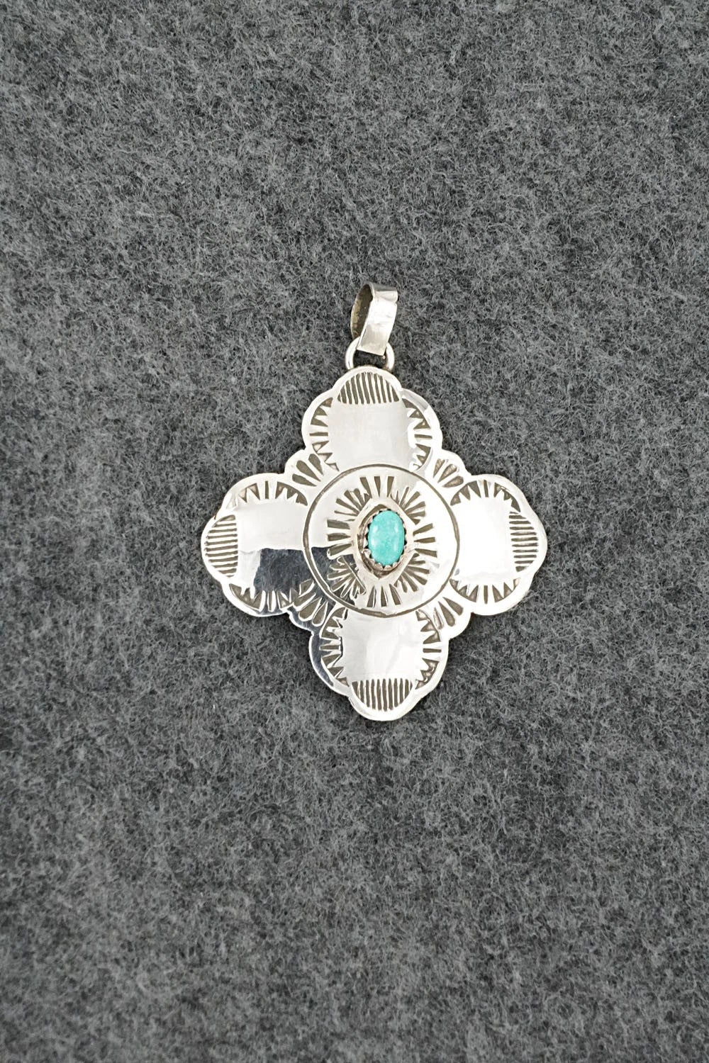 Turquoise & Sterling Silver Pendant - Bertha Begay