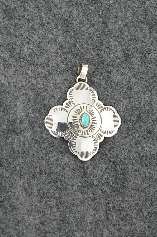 Turquoise & Sterling Silver Pendant - Bertha Begay