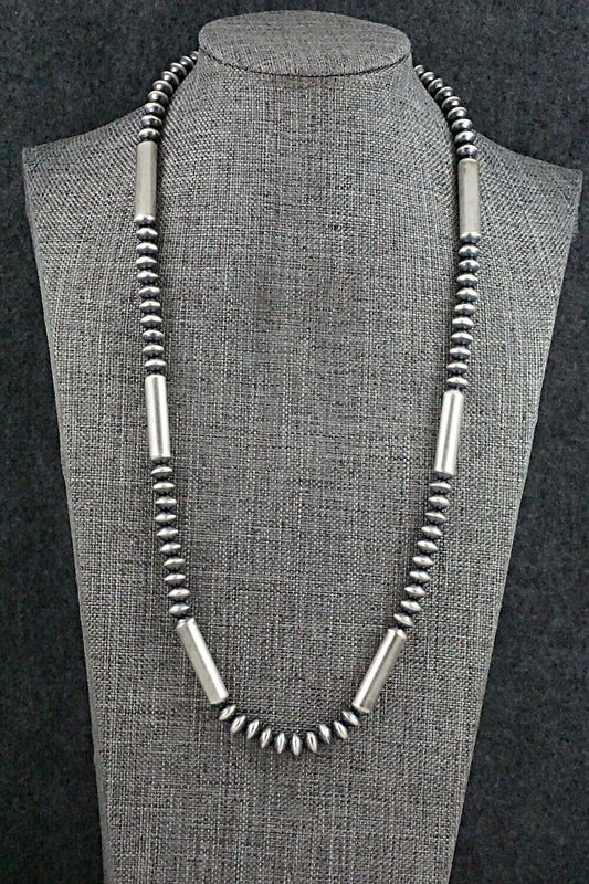 Sterling Silver Navajo Pearl Necklace 20" - Tonisha Haley