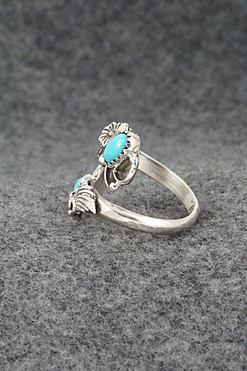 Turquoise & Sterling Silver Ring - Etta Belin - Size 7.5