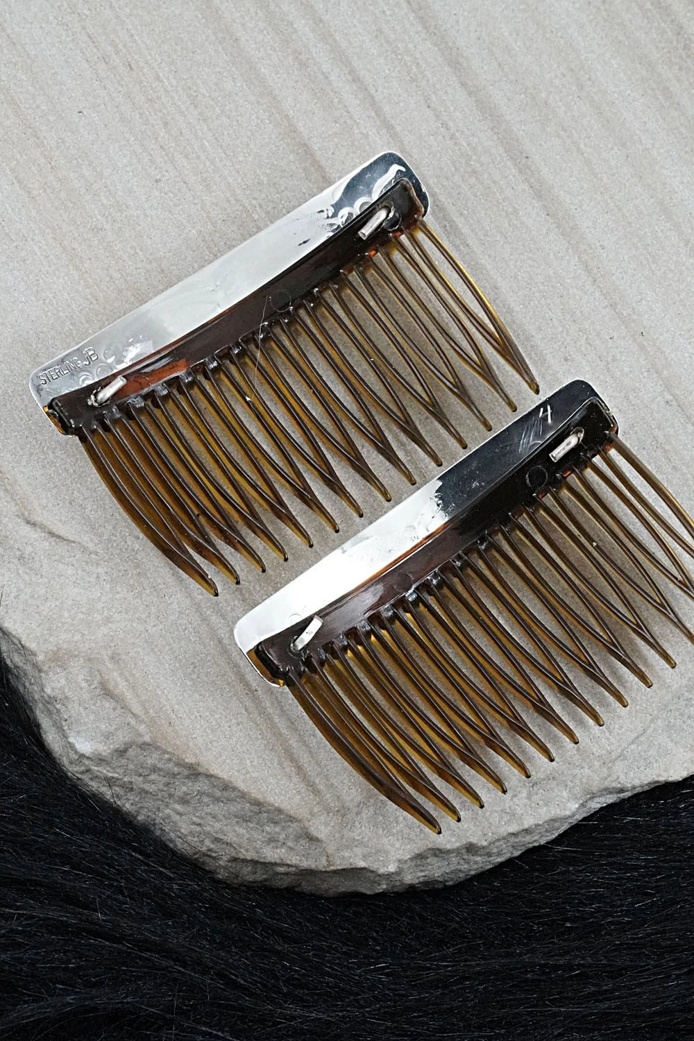 Turquoise & Sterling Silver Hair Combs - Jolene Begay