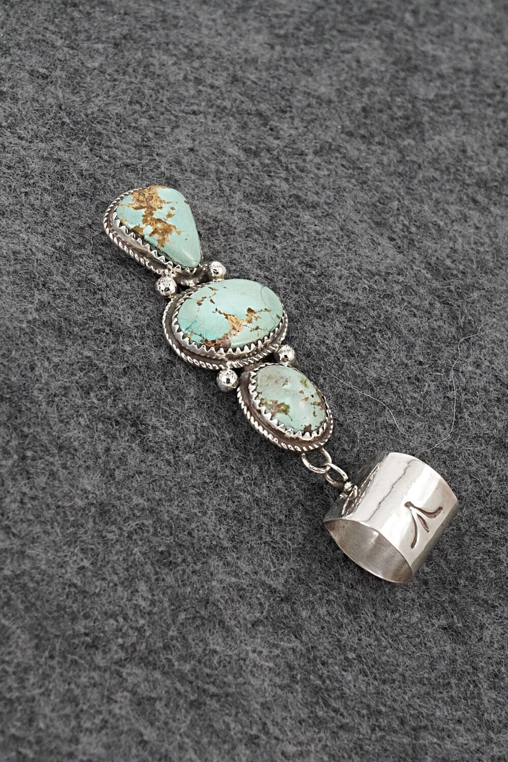 Turquoise & Sterling Silver Pendant - Ernest Hawthorne