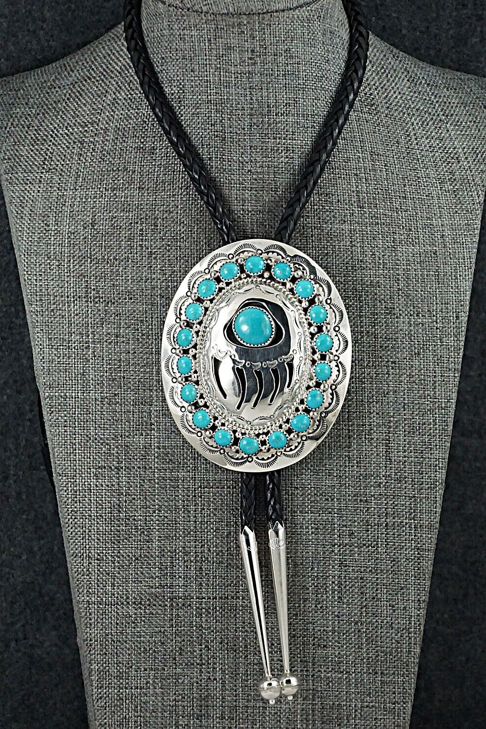 Turquoise & Sterling Silver Bolo Tie - Wilbert Muskett Sr.