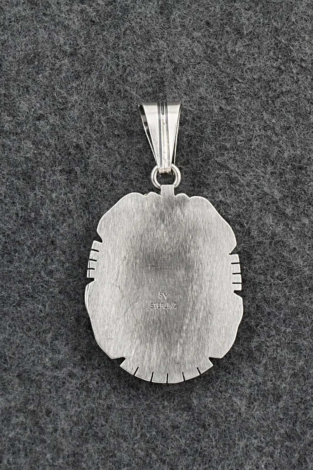 White Buffalo & Sterling Silver Pendant - Samuel Yellowhair