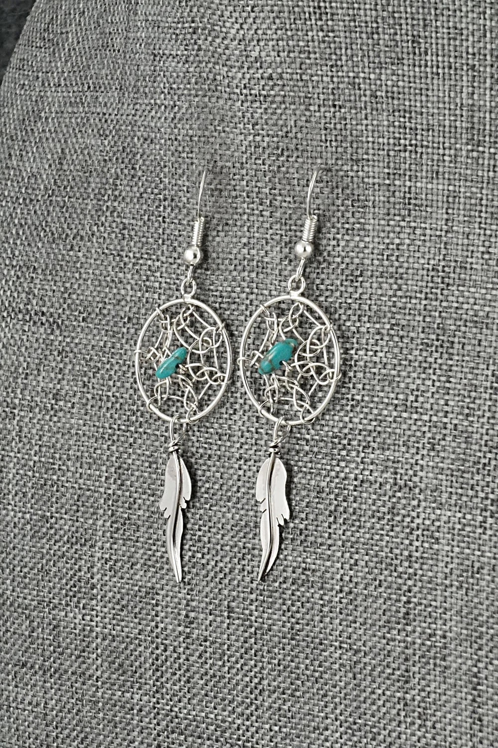 Turquoise & Sterling Silver Earrings - Lorenzo Arviso
