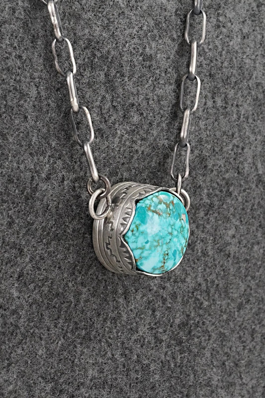 Turquoise & Sterling Silver Necklace - Paul Livingston