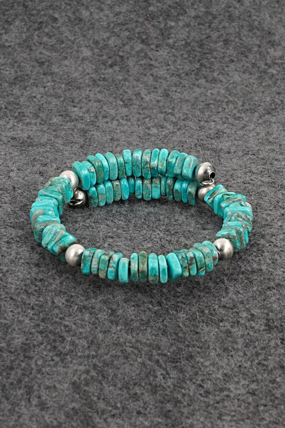 Turquoise & Sterling Silver Bracelet - Doreen Jake