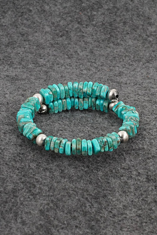 Turquoise & Sterling Silver Bracelet - Doreen Jake