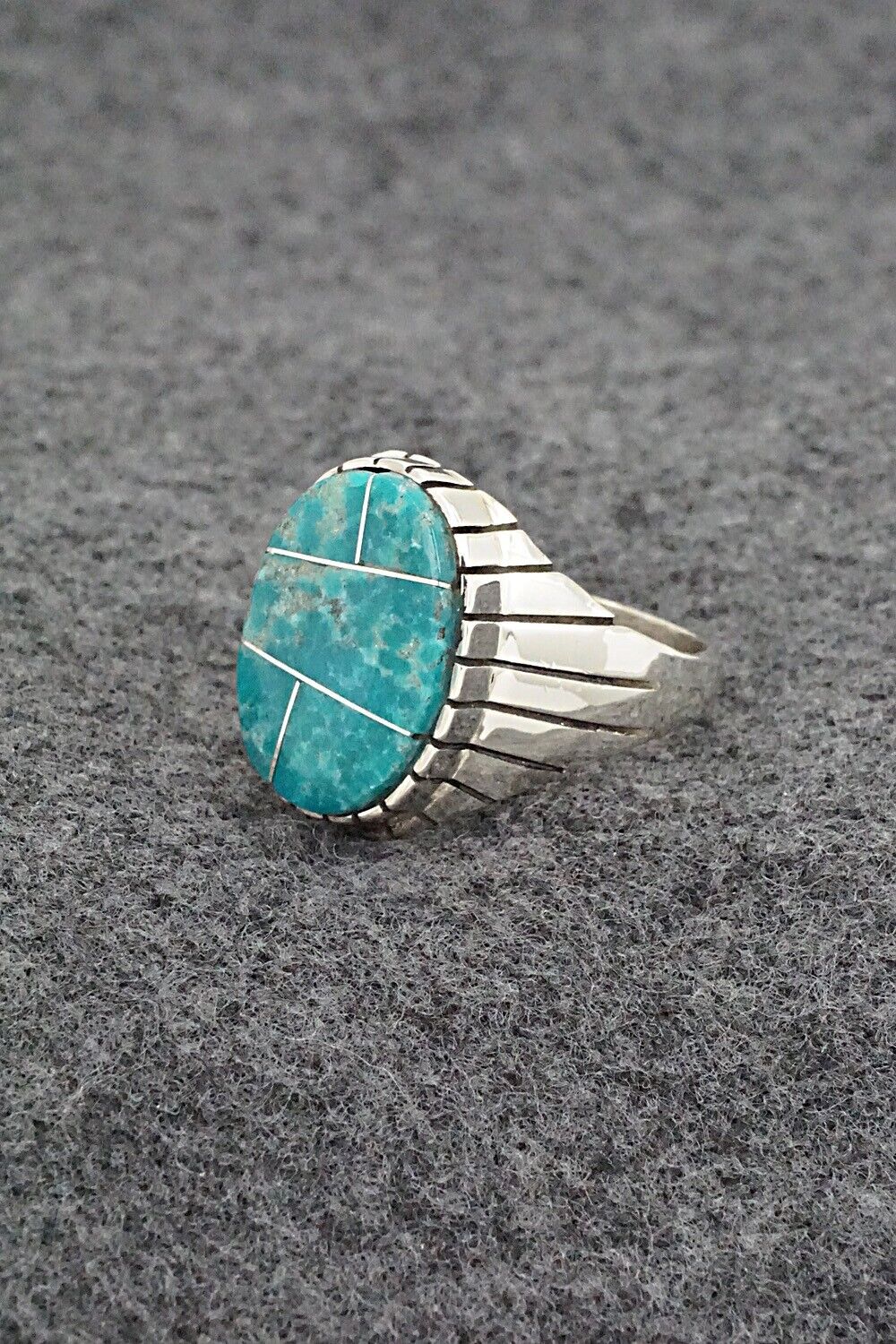 Turquoise & Sterling Silver Ring - Trevor Jack - Size 12